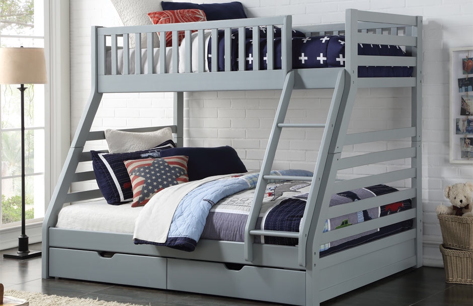 Space Triple Bunk Bed with 2 Drawers